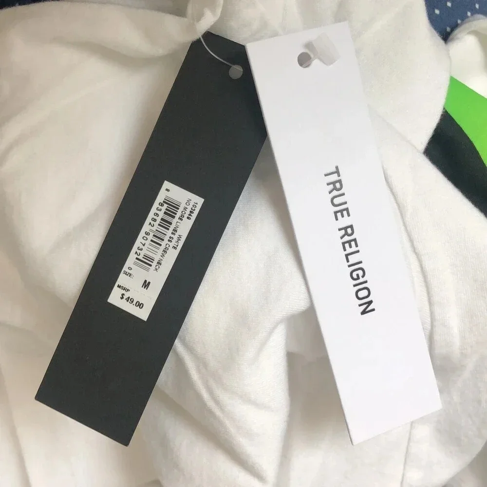 NWT True Religion Men’s White Graphic Crew Neck T-Shirt Size M